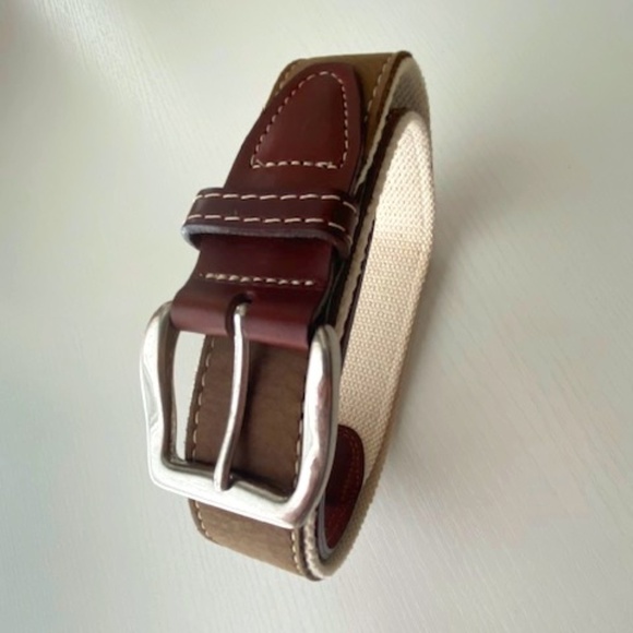 YRI Leather Canvas Dual Brown Color Golf Belt Size 34/85 - Picture 1 of 11